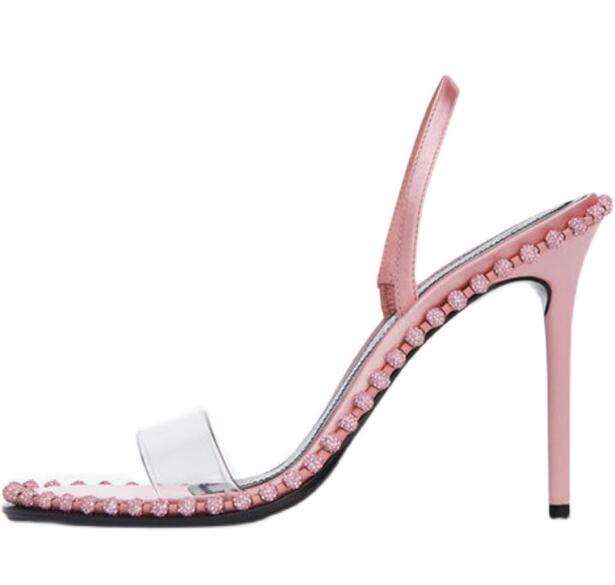 Clear Strap Heel - Zomer meisjes roze zwart wit helder