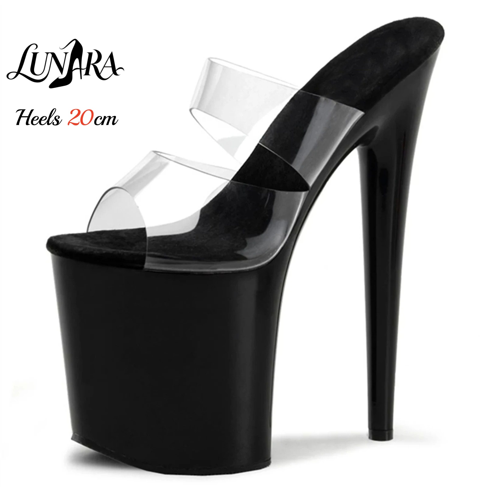 Clear Strap Heel - 20 cm doorzichtige PVC sandalen met