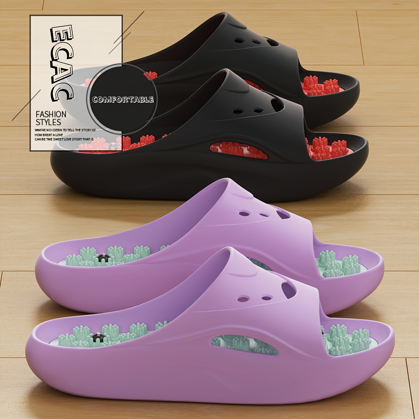 Mule Slip On - Dames Heren EVA Massageslippers Dikke Zool