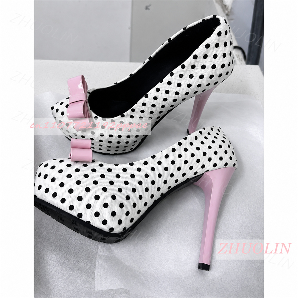 Dames Wit Zwart Polka Dot Pump - Women Shoes Us To Eu recensie en prijs