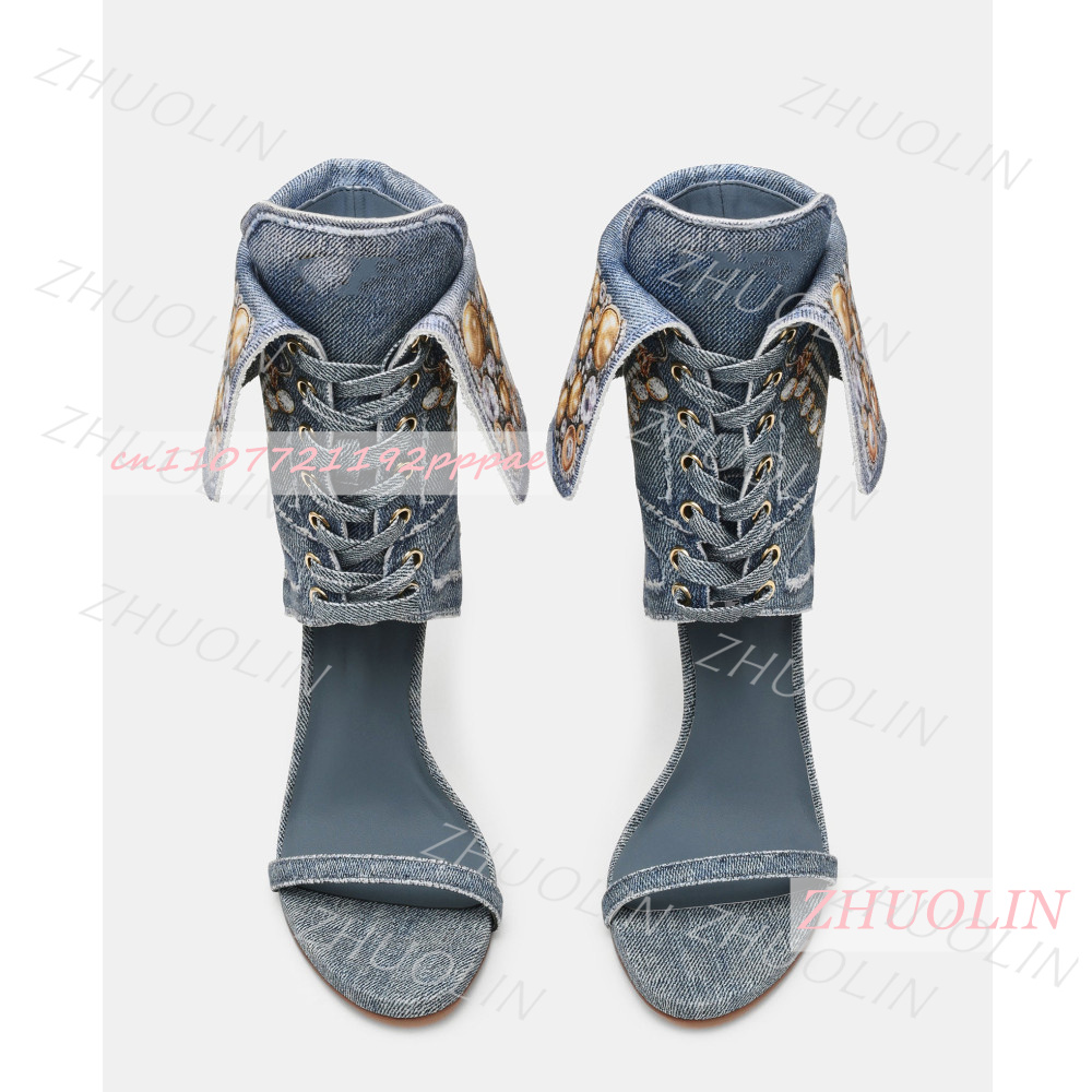Dames blauwe denim strass sand - Women Shoes Us To Eu recensie en prijs
