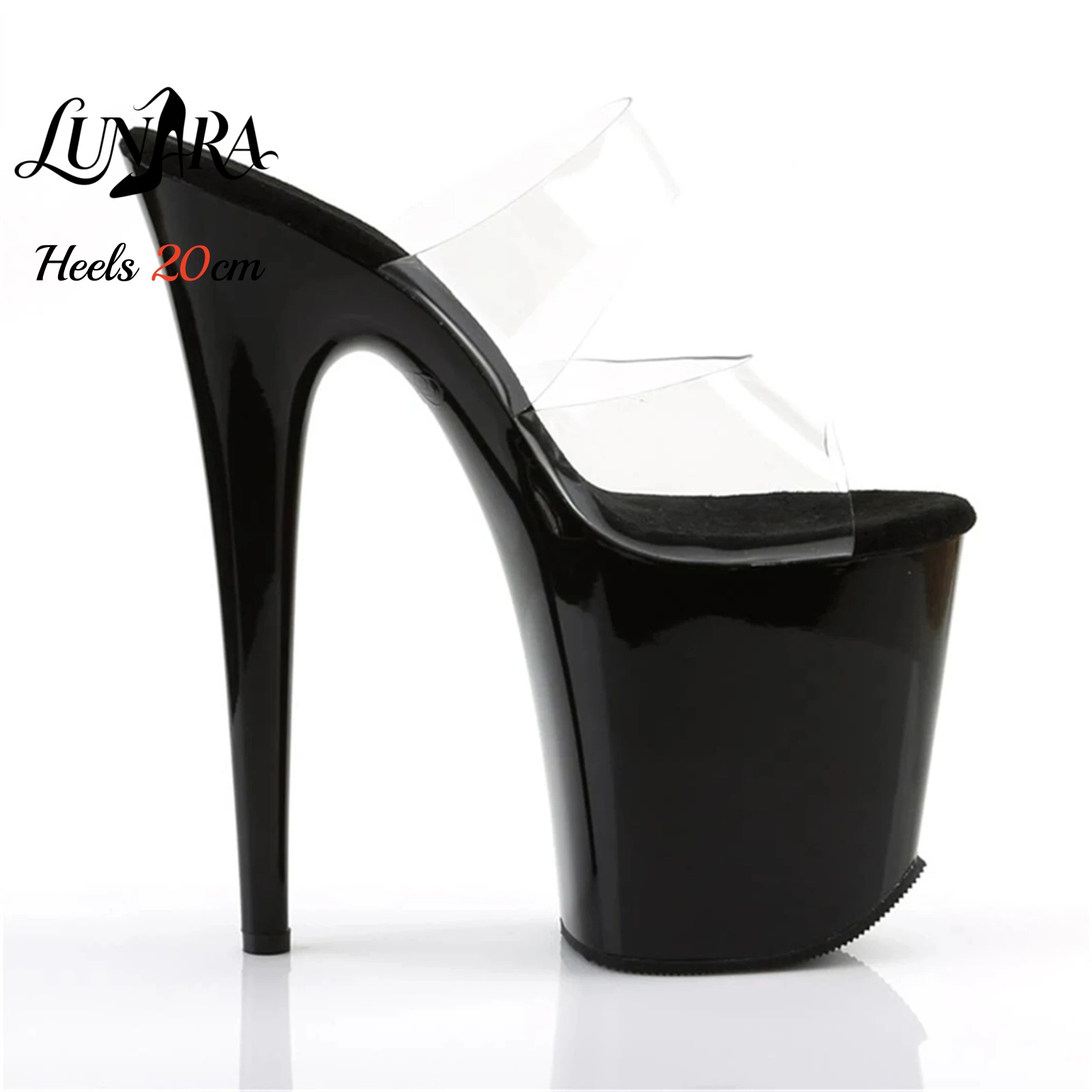 20 cm doorzichtige PVC sandale - Clear Strap Heel recensie en prijs