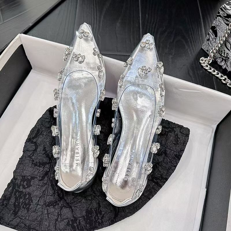 2026 Transparante PVC Rhinesto - Pointed Toe Flat recensie en prijs