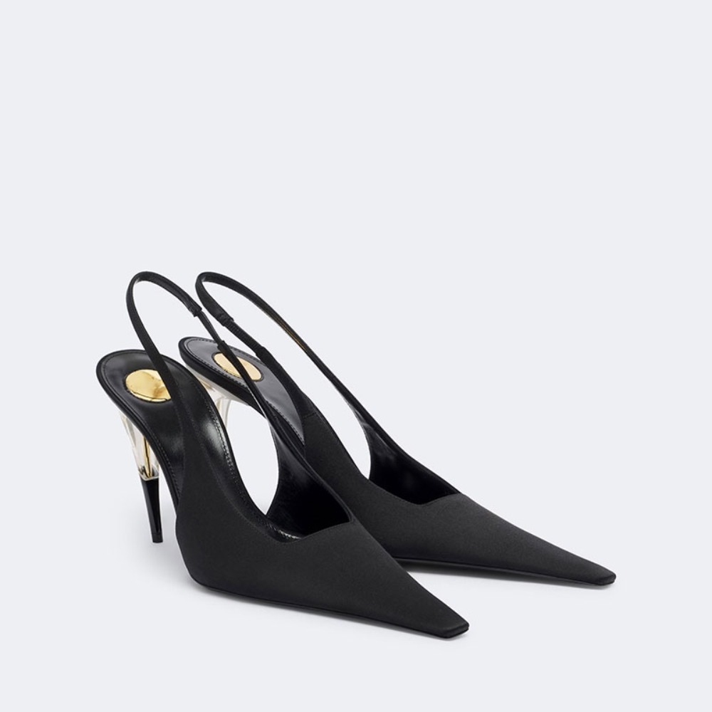 Dames satijnen pumps met spits - Clear Strap Heel recensie en prijs