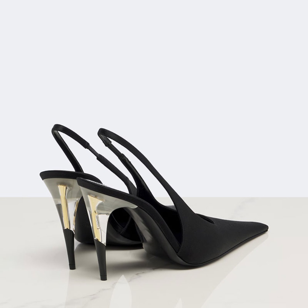 Dames satijnen pumps met spits - Clear Strap Heel recensie en prijs