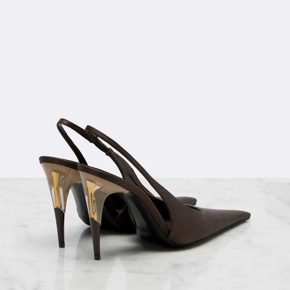 Dames satijnen pumps met spits - Clear Strap Heel recensie en prijs