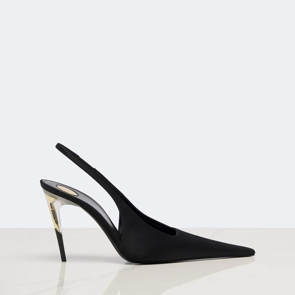 Dames satijnen pumps met spits - Clear Strap Heel recensie en prijs